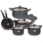 قیمت و خرید سرویس قابلمه زرساب مدل GT-7500G ۱۰ پارچه گرانیتی با در شیشه‌ای